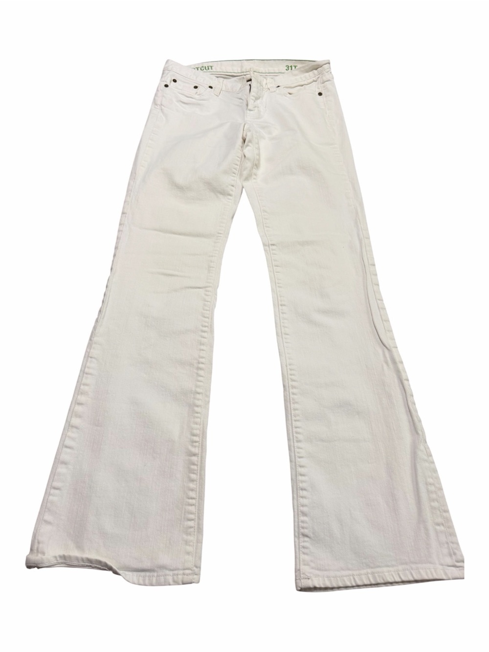J. Crew Bootcut White Jeans Size 31T Boho Western Classic Womens Denim